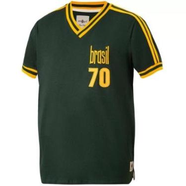 Imagem de Camisa Brasil Plus Size Retrô Treino 1970 Masculina-Masculino