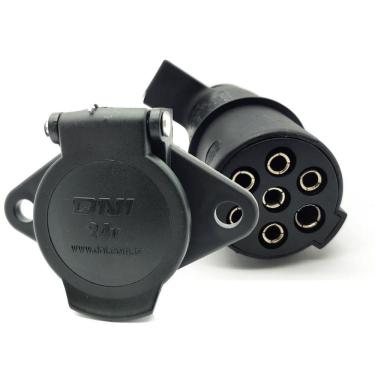 Imagem de Tomada Reboque Carretinha E Carretas 7 Polos Macho E Fêmea