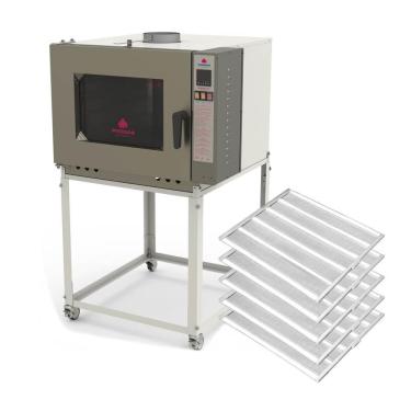 Imagem de Kit Forno Industrial Progás Turbo Elétrico PRP-5000NE New Eletric 220V + 5 Esteiras Imeca 58x70