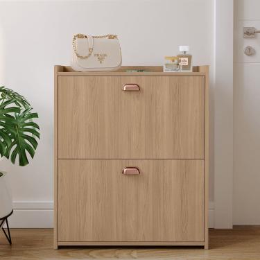 Imagem de Sapateira Closet Vertical Organizadora 12 Pares Calçados Unissex Prateleira 2 Andares Gavetas Basculante Hanover - Lojas RPM