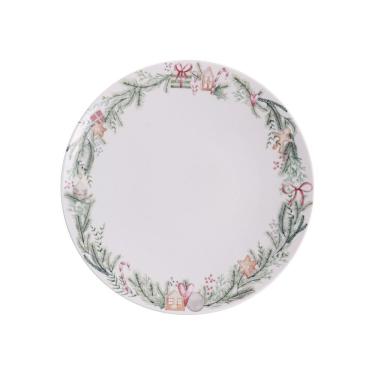 Imagem de Prato Raso Tramontina Noite Feliz Porcelana Decorada 21cm Tramontina