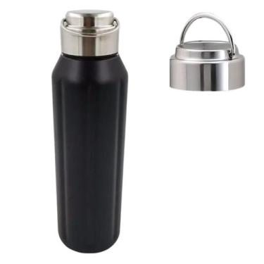 Imagem de Garrafa 800ml Aço Inox Squeeze Água Academia Com Alça PRETO - Inter