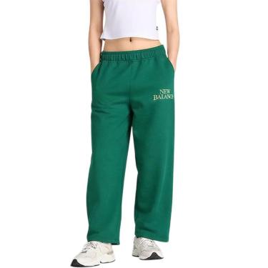 Imagem de Calça Moletom New Balance Linear Heritage Barrel Sweat Verde Feminina-Feminino
