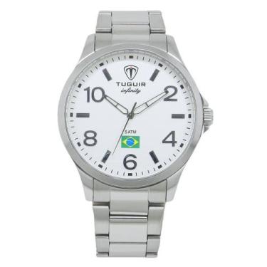 Imagem de Relógio Masculino de Aço Tuguir Analógico Infinity TGI37226 Prata e Br