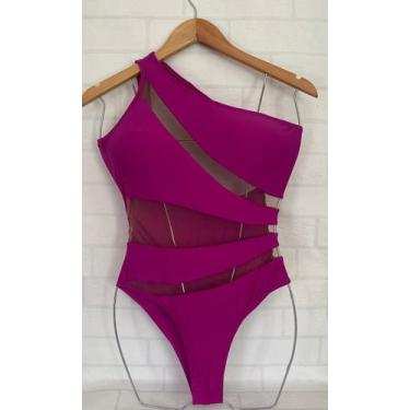 Imagem de Maiô Nula Manga 3 Cores com Tule Feminino Degradê e Liso Poliamida Alt