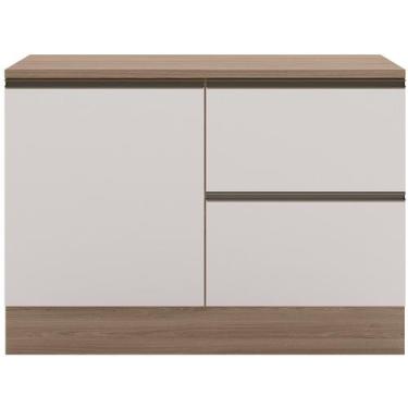 Imagem de Balcão de Pia Deslocada 1 Portas 3 Gavetas (Com Tampo) 120cm Etna Carv