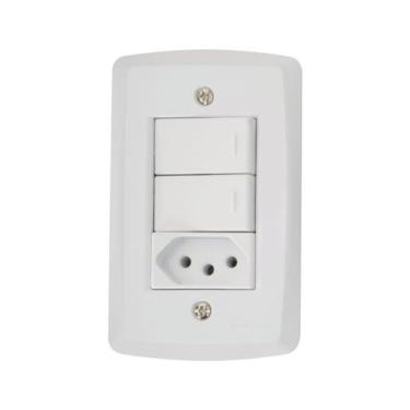 Imagem de Conjunto 2 Interruptores Simples + Tomada 10a - Linha Lux2 - Tramontina