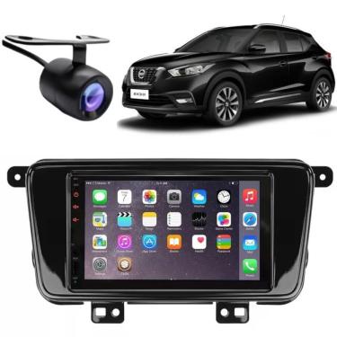 Imagem de Central Multimídia Automotiva 2 Din Mp5 Nissan Kicks 7 Polegadas Usb Bluetooth Espelhamento Moldura Câmera de Ré