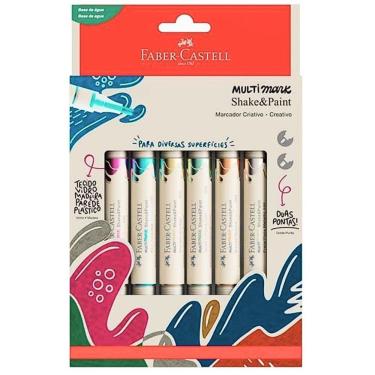Imagem de Marcador Multimark Criativo Shake & Paint Metálico 6 Unidades Faber-castell