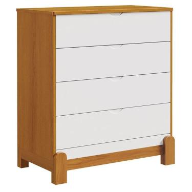 Imagem de Cômoda Gaveteiro Lótus Liso Branco Acetinado Savana - Reller