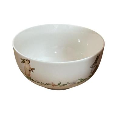 Imagem de Bowl em Cerâmica Páscoa Coelhos e Ramos - 14cm - Tok da Casa