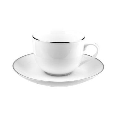 Imagem de Xicara e pires Cafe Legacy Silver Porcelana 90ml -L Hermitage - L'Herm