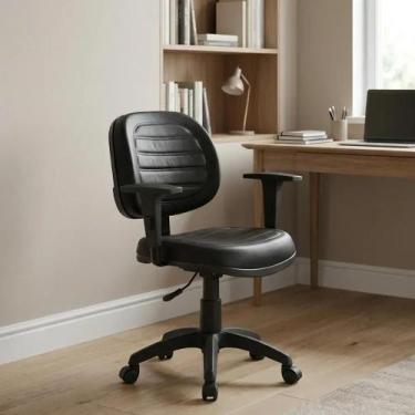 Imagem de Cadeira de Escritório Ergonômica Giratória e Regulável com Braços NR17