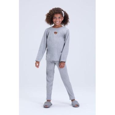 Imagem de Pijama Infantil Feminino Algodão Inverno Ursinho Clean - Vida Costeira