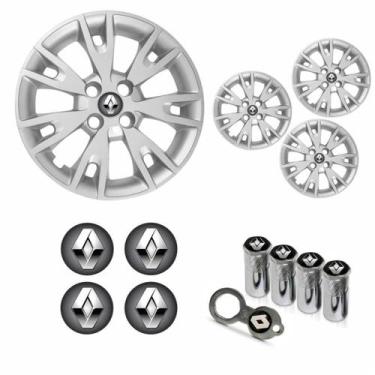 Imagem de Jogo Calota Aro 15 Logan Sandero 2020 Renault + Emblema Resinado + Tam