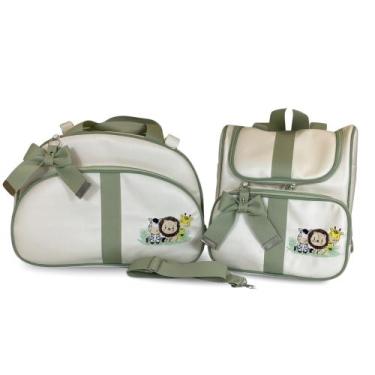 Imagem de Kit Bolsa Maternidade 2 Peças Luxo Grande Impermeável + Mochila  FJ Ba