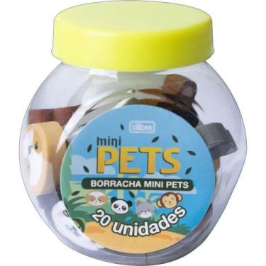 Imagem de Borracha Tilibra Mini Pets Macia Tamanho Mini Pote com 20 Unidades