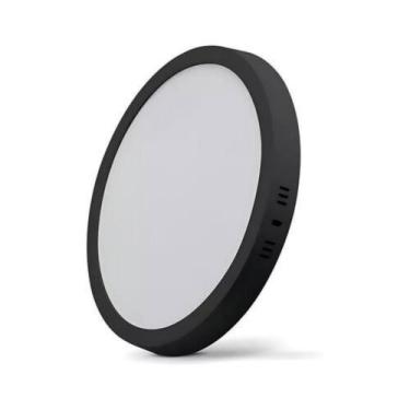 Imagem de Plafon de Led Sobrepor Redondo Eco 24W 6500K Preto Bivolt BDPD-1500-19