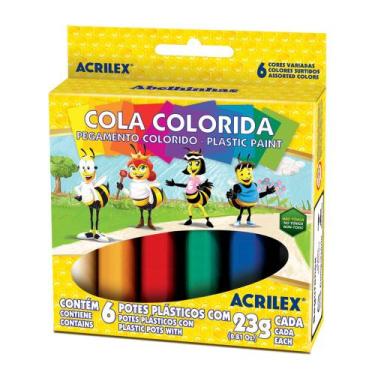 Imagem de Cola Colorida C/ 6 Cores Acrilex 23g Escolar