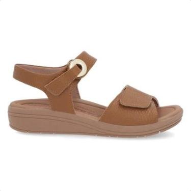Imagem de Sandália Usaflex Feminina Salto Anabela Ajuste Fecho-Flex Casual AK0508-Feminino