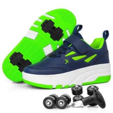 Imagem de Tênis Infantil Rodinha Skatênis Calce Fácil Tira Aderente Menino-Masculino