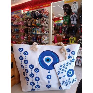 Imagem de Bolda de praia grande olho grego - BOLSA DE PRAIA
