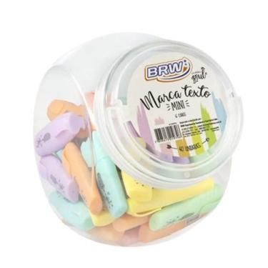 Imagem de Marca-texto Cor Pastel Mini - 1 Unidade c/ 6 Cores: Rosa, laranja, ama