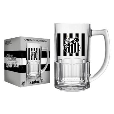 Imagem de Copo Santos Caneca de Chopp Cerveja Time de Futebol 340ml Vidro Oficia