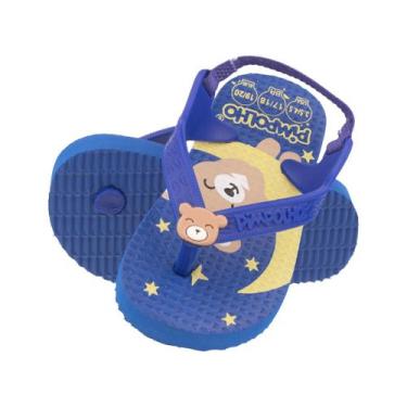Imagem de Chinelo Bebê Infantil c/Elástico Tam 17 a 23 Pimpolho -, Urso azul, 74