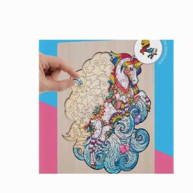 Imagem de Quebra cabeca de madeira copag animais unicornio 129 pecas