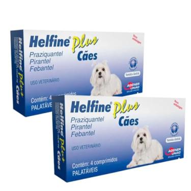 Imagem de Kit 2 Vermífugo Helfine Plus Cães Agener c/ 4 Comprimidos