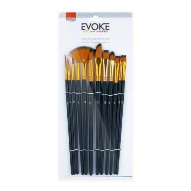 Imagem de Pincel artistico evoke - blister com 12 modelos - BRW