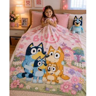 Imagem de Manta Infantil Cachorrinhos Azul e Rosa 2,20m x 1,50m - Decarllos, Ros