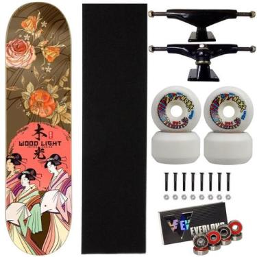 Imagem de Skate Wood Ligth Fiberglass Montado 8.5 Next Wsc Everlong 15, Vermelho