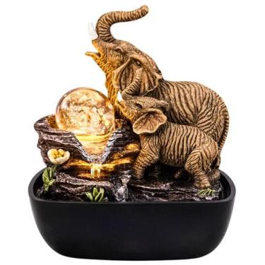 Imagem de Fonte Água Decorativa De Mesa 18cm Queda Led Bivolt Elefante - Casa Re