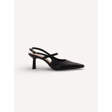 Imagem de Scarpin Slingback Couro Preto - Daflon, 34