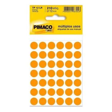 Imagem de Etiqueta TP-12 Laranja Com 210 Unid. - Pimaco