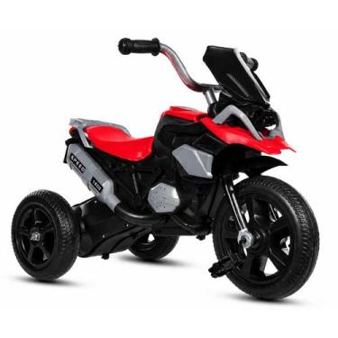 Imagem de Triciclo Infantil Estilo Moto com Pedal Luz e Som Multmaxx, Vermelho