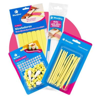 Imagem de Kit Profissional Completo para Modelar Massa Fria Artesanato com Régua