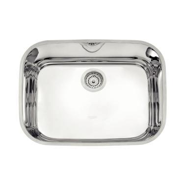 Imagem de Cuba de Embutir Lavínia 48 BL Retangular Aço Inox Alto Brilho Prata Tramontina 48x34x18cm