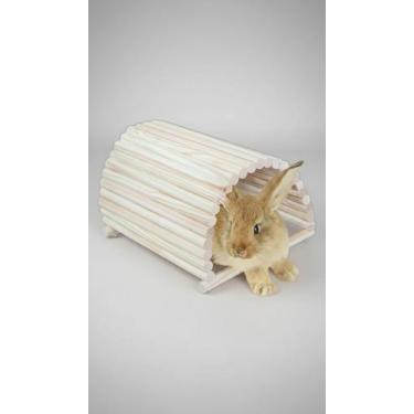 Imagem de Toca Madeira Pinus Natural para Mini Coelho - Congratulations Store