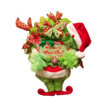 Imagem de Enfeite De Pelúcia Monstro Verde Grinch Com Pernas Para Pendurar, Guir