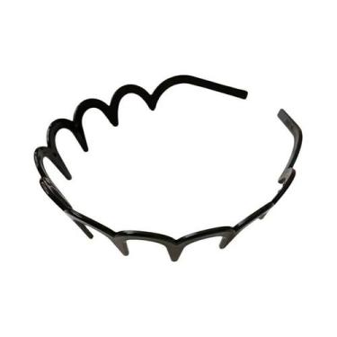 Imagem de Pente De Cabelo Feminino Marrom De Resina Com Dentes Ondulados E Desig