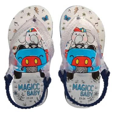 Imagem de Chinelo Menino Bebê Sandália Elefante Carrinho Magicc Baby MB-052