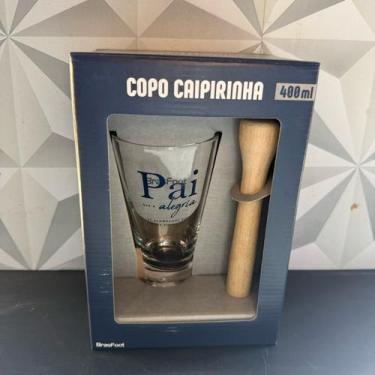 Imagem de Kit caipirinha personalizado para pai com 2 peças copo de vidro e soca