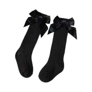 Imagem de Meias Altas Vermelhas Brilhantes Para Bebês Meninas Outono Inverno Com