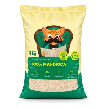 Imagem de Granulado Higiênico de Mandioca para Gatos 4kg com Torrões Firmes e Co