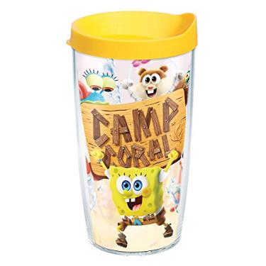 Imagem de Tervis Nickelodeon™ – Bob Esponja Calça Quadrada Feito nos EUA Copo de Viagem Isolado com Parede Dupla Mantém Bebidas Frias e Quentes, 473 ml, Camp Coral