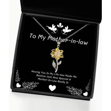 Imagem de Presentes de sogra, Ter You in My Life Has Made Me Realize Just How Special A, Colar com pingente de girassol para mãe da filha