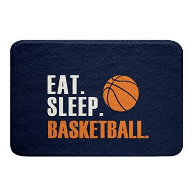Imagem de Feelyou Tapetes de banho de basquete bola 3D esportes tapetes de banheiro meninos meninas mulheres homens azul comer dormir basquete tapetes de banho antiderrapantes para banheiro bola jogos decoração de quarto 50 x 81 cm capacho para quarto